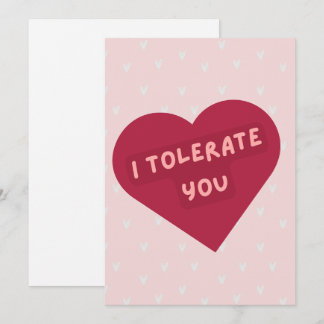 Süße, lustige 'Ich dulde dich' Valentinstagskarte Feiertagskarte