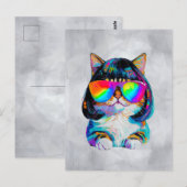 Süße lustige Katze (Gemälde Nr. 2) Postkarte (Vorne/Hinten)
