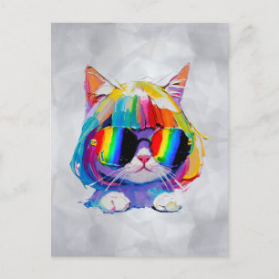Süße lustige Katze (Gemälde Nr. 5) Postkarte