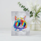 Süße lustige Katze (Gemälde Nr. 5) Postkarte (Stehend Vorderseite)