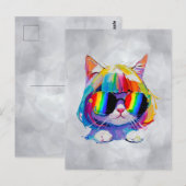 Süße lustige Katze (Gemälde Nr. 5) Postkarte (Vorne/Hinten)
