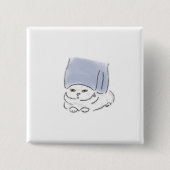 Süße lustige Katze mit Handtuch-Wrap und Ohrring-H Button (Vorderseite)