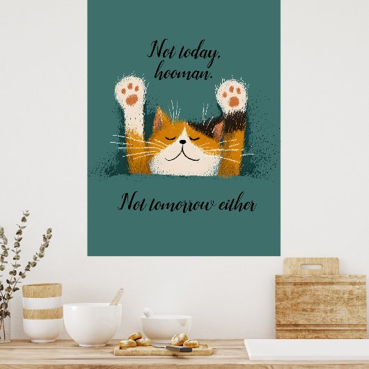 Süße lustige Katzennickerchen Poster (Küche)