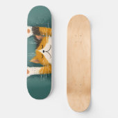 Süße lustige Katzennickerchen Skateboard (Vorderseite)