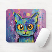 Süße lustige Kitty Katze Mixed Media Tier Haustier Mousepad (Mit Mouse)