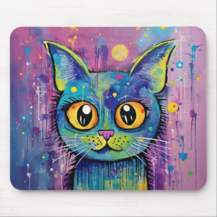 Süße lustige Kitty Katze Mixed Media Tier Haustier Mousepad