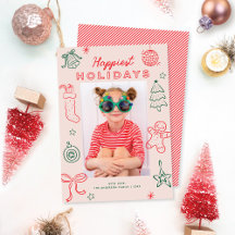 Süße lustige Kritzeleien Pink Rot Grün Weihnachtsf