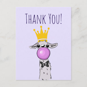 Süße lustige Llama-Illustration Danke Postkarte