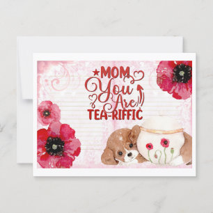 Süße Lustige Mama Geburtstag Tee Liebhaber Hund Fl Postkarte