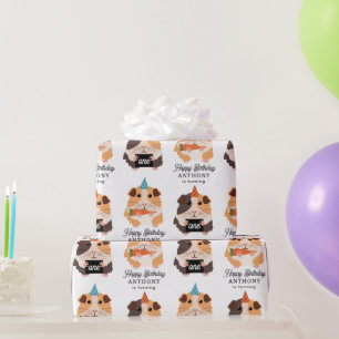 Süße lustige Meerschweinchen Haustier Kinder Gebur Geschenkpapier