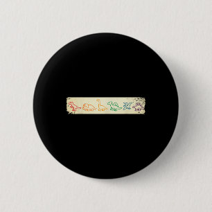 Süße lustige Regenbogen-Dinosaurier-Linienkunst Fa Button