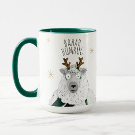 Süße lustige Rentierschafe 'Bah Humbug' Wortspiel Tasse