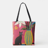 Süße lustige schwarze Katze Tasche (Rückseite)