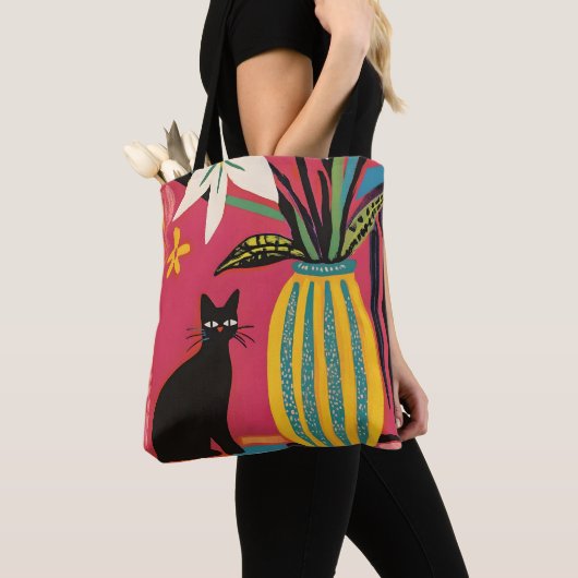 Süße lustige schwarze Katze Tasche (Von Nahem)