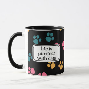 Süße lustige schwarze Katzenpfote  Tasse