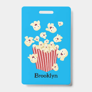 Süße lustige springende Popcorn-Cartoonfiguren Ausweis