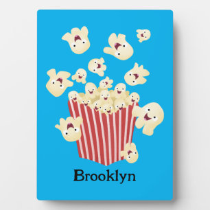 Süße lustige springende Popcorn-Cartoonfiguren Fotoplatte