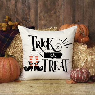 Süße lustige Trick-or-Treat-Hexe-Schuhe Halloween Kissen