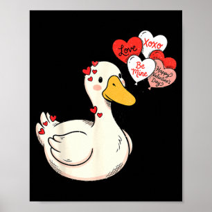 Süße lustige Valentinstag alberne Gänse Ente Liebe Poster