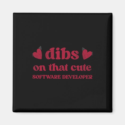 Süße lustige Valentinstag Software-Entwicklerin Fr Magnet (Vorne)