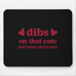 Süße lustige Valentinstag-Softwareentwicklerin Fra Mousepad