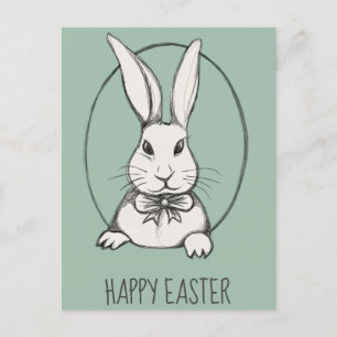 Süße lustige Vintage-glückliche Ostern-Hasen-Perso Postkarte