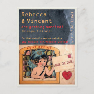 Süße Lustige Vintage Retro Liebes-Postkarte Termin Ankündigungspostkarte