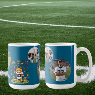 Süße lustige Zitate Löwe Fußball-Vater-Foto Kaffeetasse