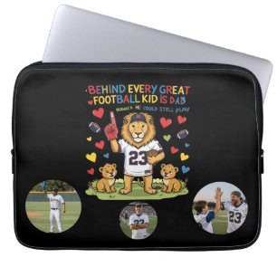 Süße lustige Zitate Löwe Fußball Vater Foto Laptopschutzhülle