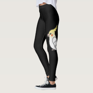 Süße Lutino-Nymphensittich-Cartoon-Vogel-Illustrat Leggings
