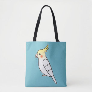 Süße Lutino-Nymphensittich-Cartoon-Vogel-Illustrat Tasche