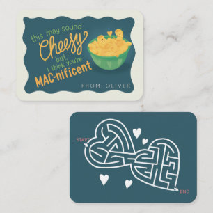 Süße Mac-nificent Mac & Cheese Klassenzimmer Valen Mitteilungskarte