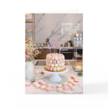 Süße Macaron-Torte Frohe Geburtstagskarte