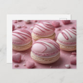 Süße Macarones mit Herzen Valentinstag Postkarte (Vorne/Hinten)