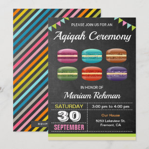 Süße Macarons Aqeeqah   Aqiqah Zeremonie Einladung