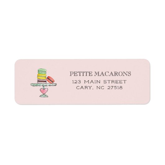 Süße Macarons rosa Rücksendeadresse (Vorne)