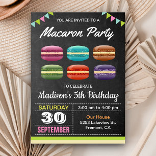 Süße Macarons zum Geburtstag Einladung