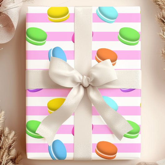 Süße Macaroon-Regenbogen-Backen Geschenkpapier