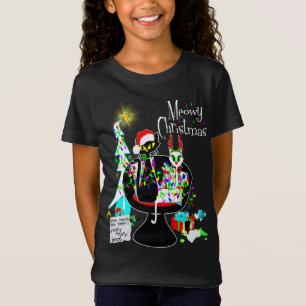 Süße Mädchen Atomic Cat Meowy Weihnachten T-Shirt