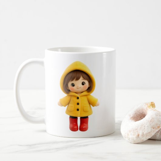 Süße Mädchen Cartoon Kaffeetasse (Mit Donut)