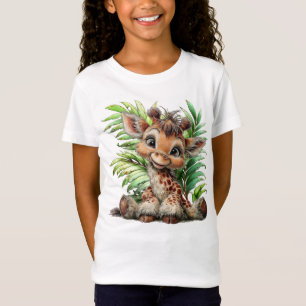 Süße Mädchen Dschungel Liebhaber Giraffe T-Shirt