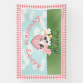 Süße Mädchen-Farmtier-Scheunen-Geburtstag Banner (Vertikal)