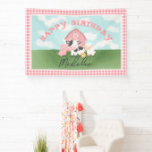 Süße Mädchen-Farmtier-Scheunen-Geburtstag Banner (InSitu)