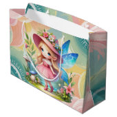 Süße Mädchen Feenliebhaber Große Geschenktüte (Rückseite Schrägansicht)