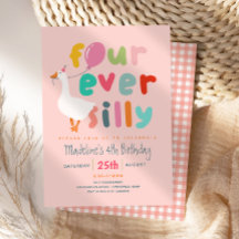 Süße Mädchen “Four Ever Silly” 4. Geburtstag Gans