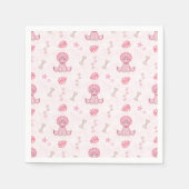 Süße Mädchen-Geburtstagsfeier Rosa Dinosaurier Serviette (Vorderseite)