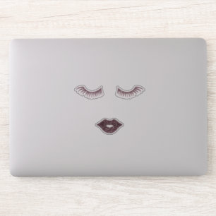 Süße Mädchen-Glitzer-Faux-Wimpern, Lippen Aufkleber