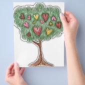 Süße Mädchen-Herz-Baum-Illustration Flyer (Hand)
