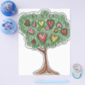 Süße Mädchen-Herz-Baum-Illustration Flyer (Einzeln)