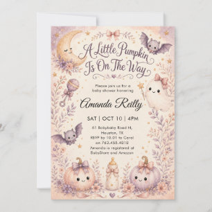 Süße Mädchen Kleiner Boo Halloween Baby Shower Einladung